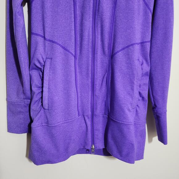 Athleta full 2way zip purple Rishi athletic hooded jacket woman's size small - Picture 7 of 16
